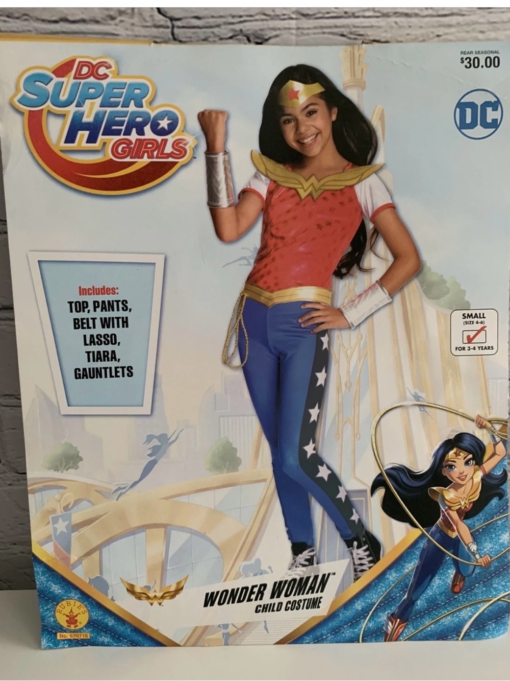 New Girls Halloween Costume DC Wonder Woman Small 4/6 Rare